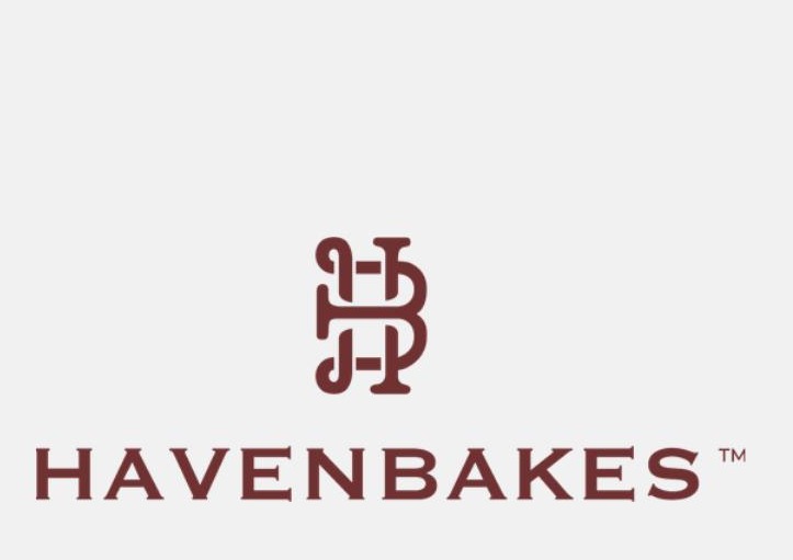 New Havenbakes maroon monogram wordmark